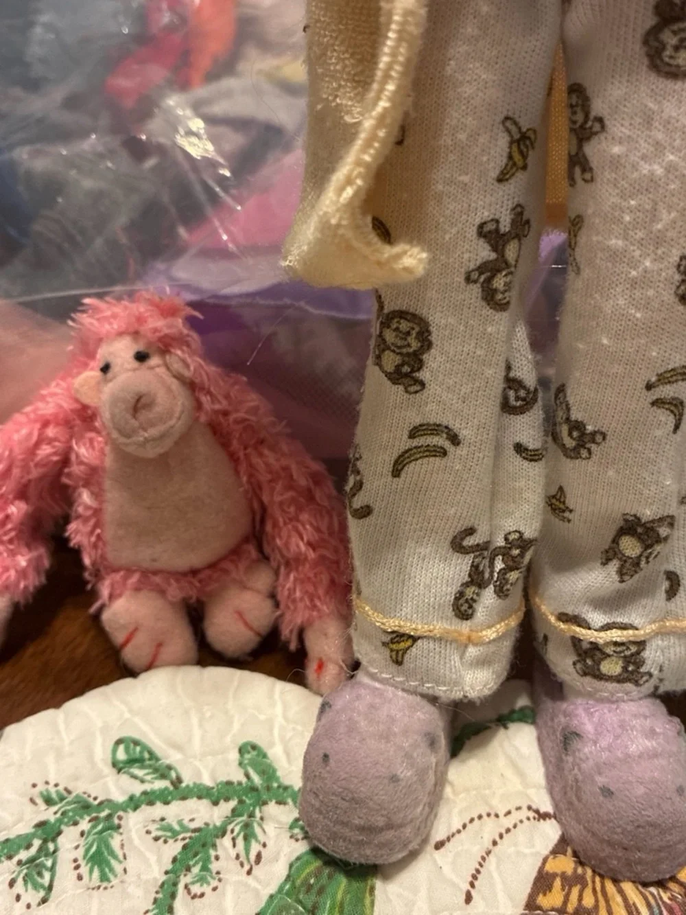 2003 Bratz Slumber Party Meygan doll and monkey plush pet